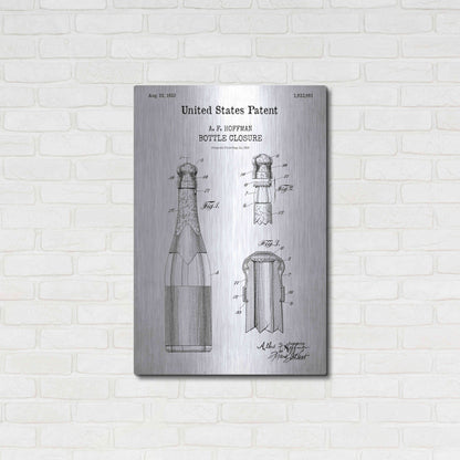 Luxe Metal Art 'Bottle Closure Blueprint Patent White' Acrylic Glass Wall Art,24x36