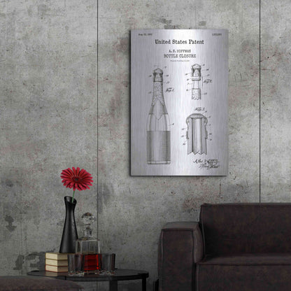 Luxe Metal Art 'Bottle Closure Blueprint Patent White' Acrylic Glass Wall Art,24x36