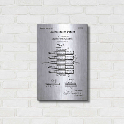 Luxe Metal Art 'Carrier Blueprint Patent White' Acrylic Glass Wall Art,16x24