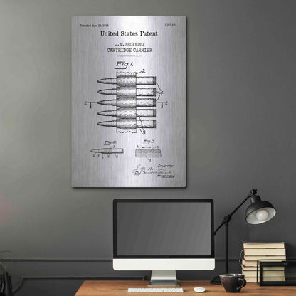 Luxe Metal Art 'Carrier Blueprint Patent White' Acrylic Glass Wall Art,24x36