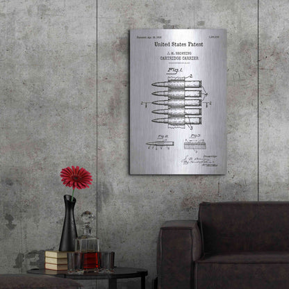 Luxe Metal Art 'Carrier Blueprint Patent White' Acrylic Glass Wall Art,24x36