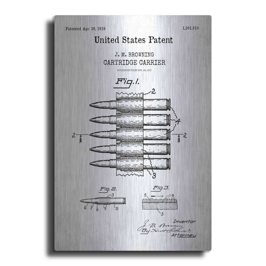 Luxe Metal Art 'Carrier Blueprint Patent White' Acrylic Glass Wall Art