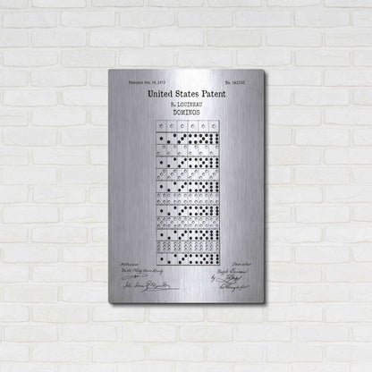 Luxe Metal Art 'Domino Blueprint Patent White' Acrylic Glass Wall Art,24x36