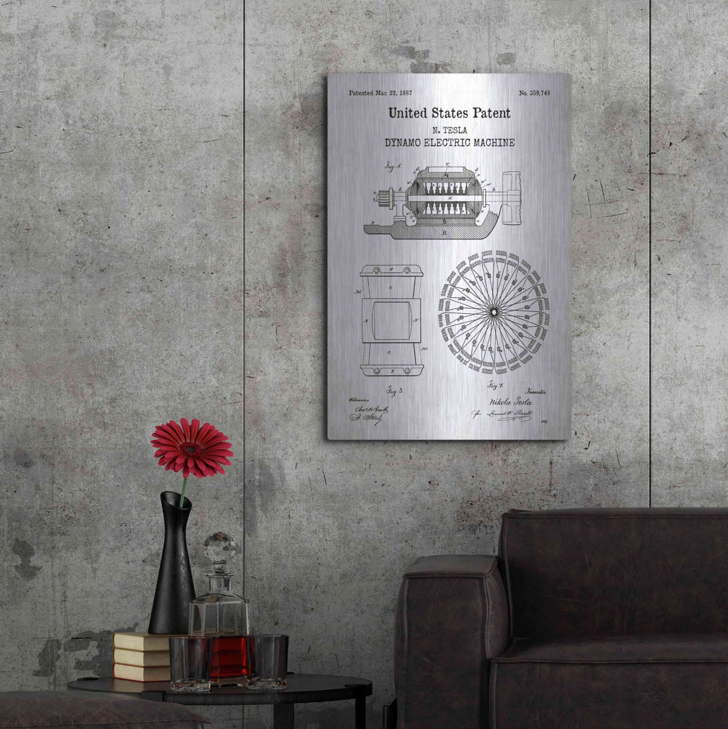 Luxe Metal Art 'Dynamo Blueprint Patent White' Acrylic Glass Wall Art,24x36