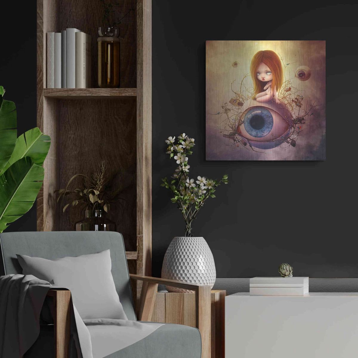 'Big Brother Sin' by Mario Sanchez Nevado – Metal Wall Art, 24x24 room view