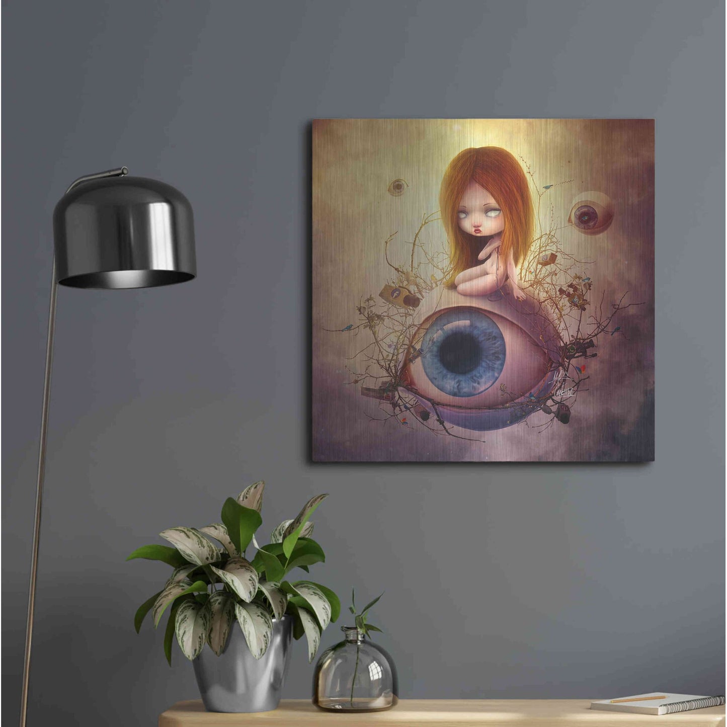 Luxe Metal Art 'Big Brother Sin' by Mario Sanchez Nevado, Metal Wall Art,24x24