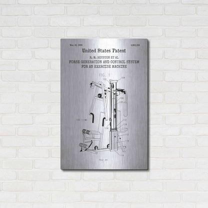 Luxe Metal Art 'Exercise Blueprint Patent White' Acrylic Glass Wall Art,24x36