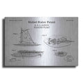 Luxe Metal Art 'Fishing Boat Blueprint Patent White' Metal Wall Art
