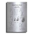 Luxe Metal Art 'Fishing Fly Blueprint Patent White' Metal Wall Art