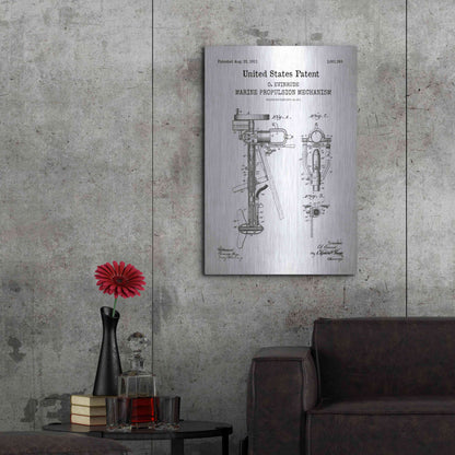 Luxe Metal Art 'Marine Propulsion Blueprint Patent White' Acrylic Glass Wall Art,24x36