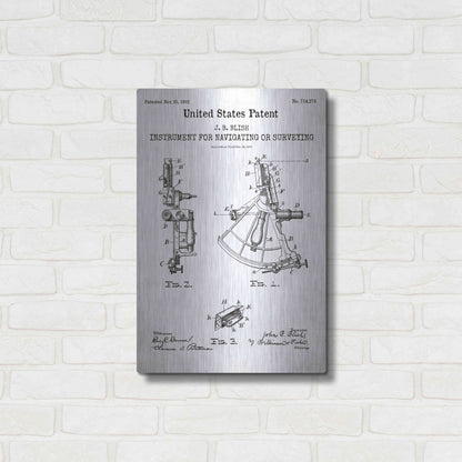 Luxe Metal Art 'Navigation Blueprint Patent White' Acrylic Glass Wall Art,16x24