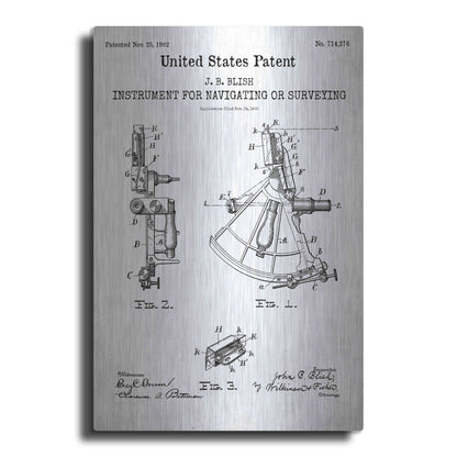 Luxe Metal Art 'Navigation Blueprint Patent White' Acrylic Glass Wall Art