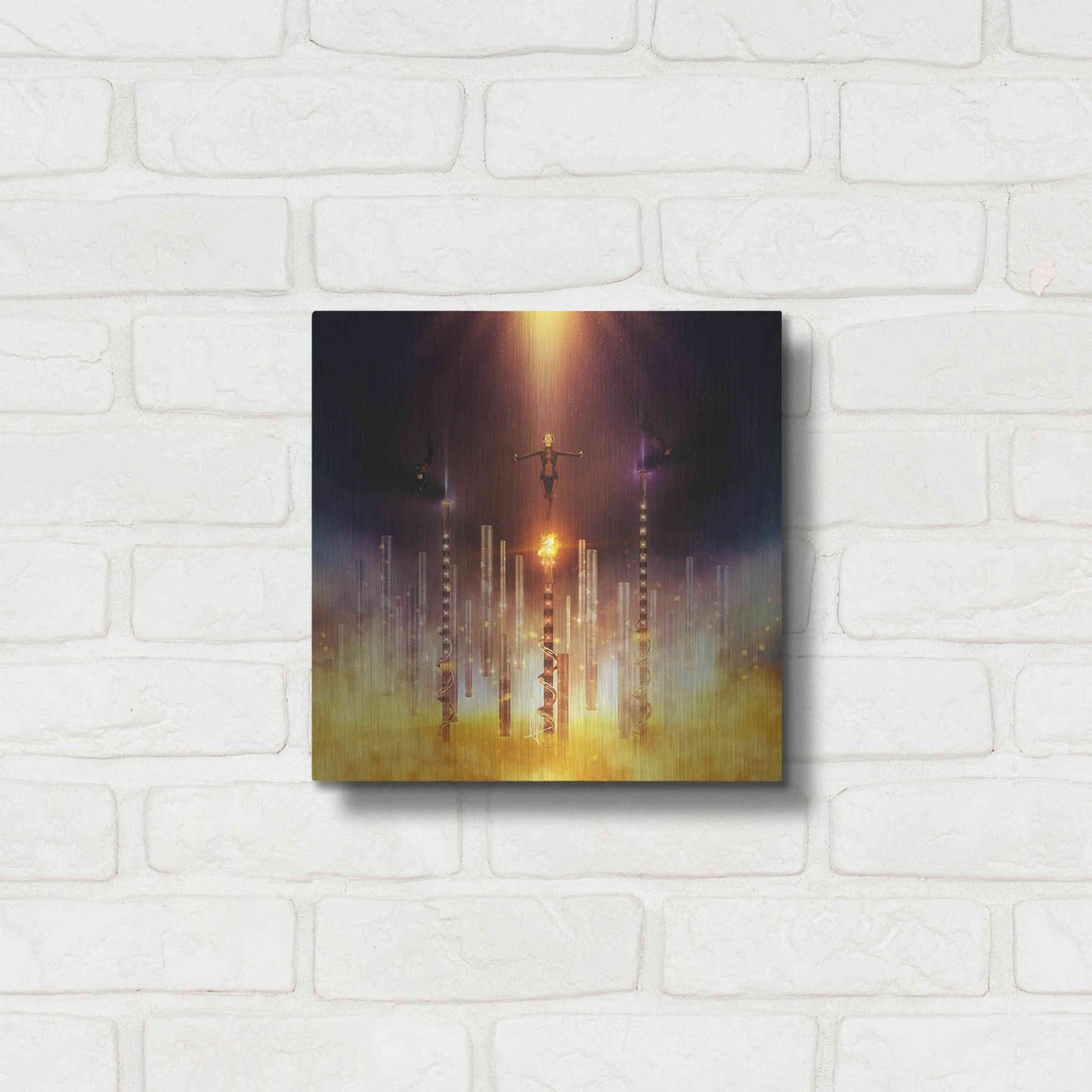 Luxe Metal Art 'Prometheus' by Mario Sanchez Nevado, Metal Wall Art,12x12