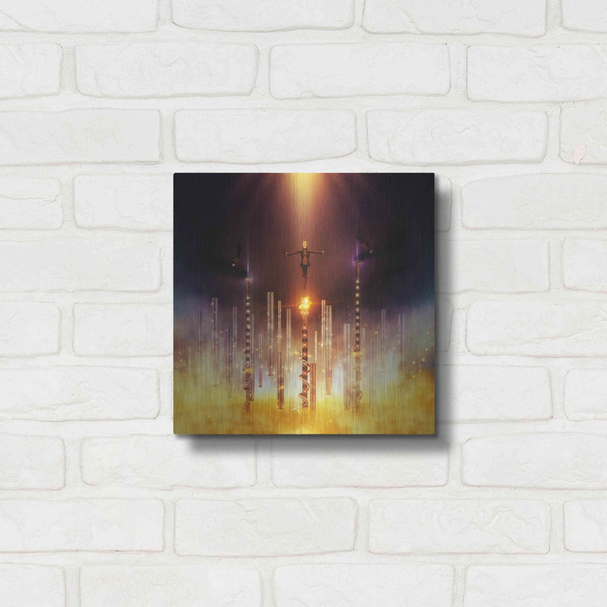 Luxe Metal Art 'Prometheus' by Mario Sanchez Nevado, Metal Wall Art,12x12