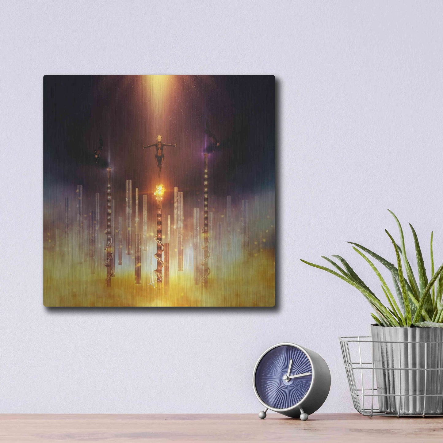 Luxe Metal Art 'Prometheus' by Mario Sanchez Nevado, Metal Wall Art,12x12