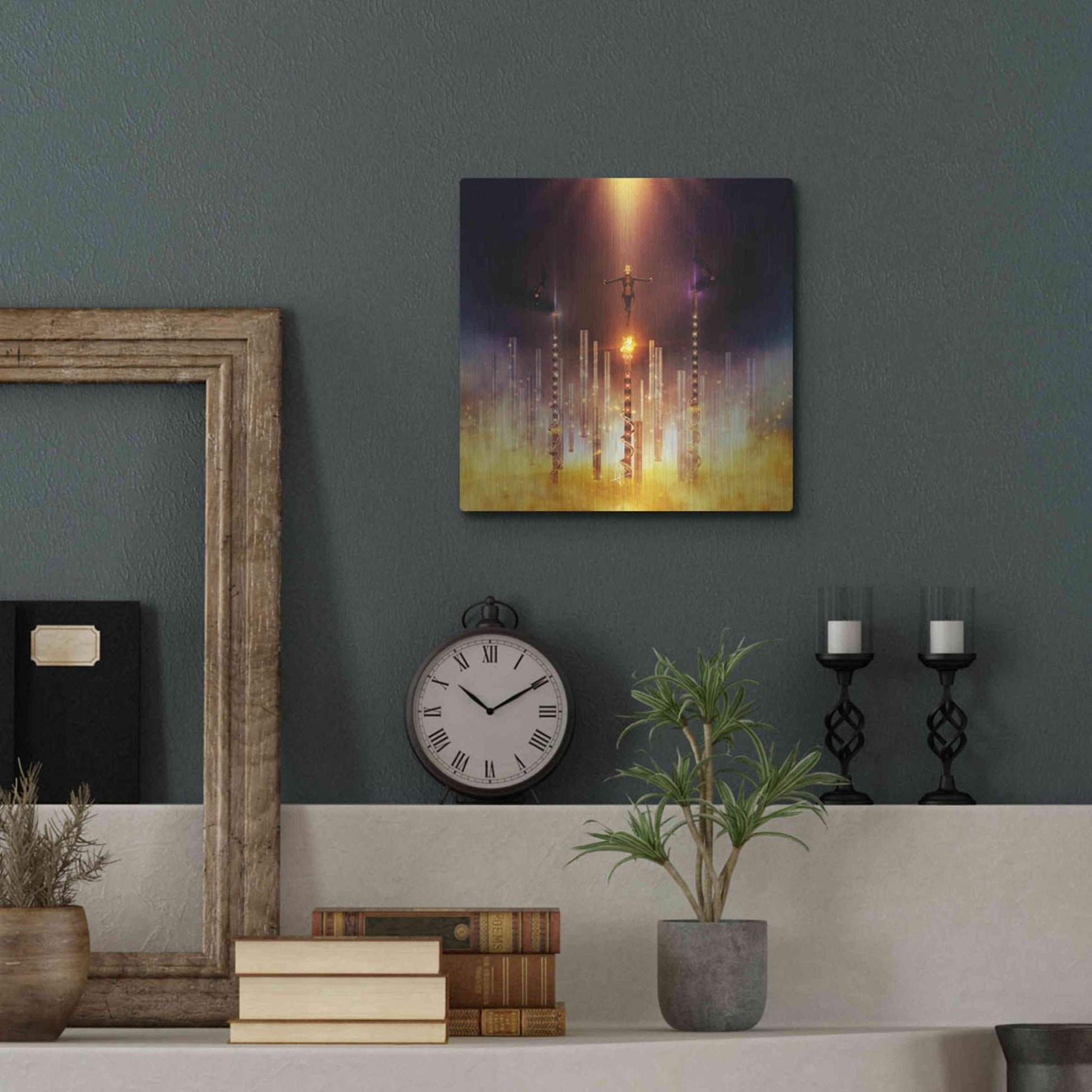 Luxe Metal Art 'Prometheus' by Mario Sanchez Nevado, Metal Wall Art,12x12