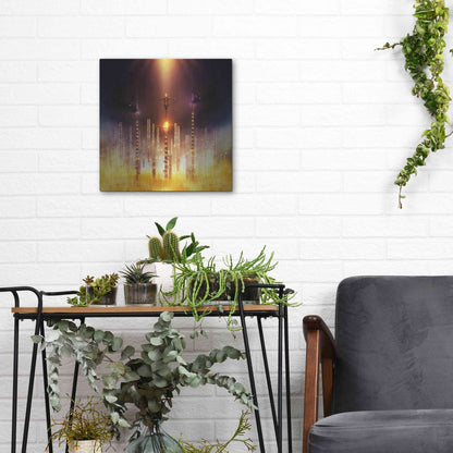 Luxe Metal Art 'Prometheus' by Mario Sanchez Nevado, Metal Wall Art,12x12