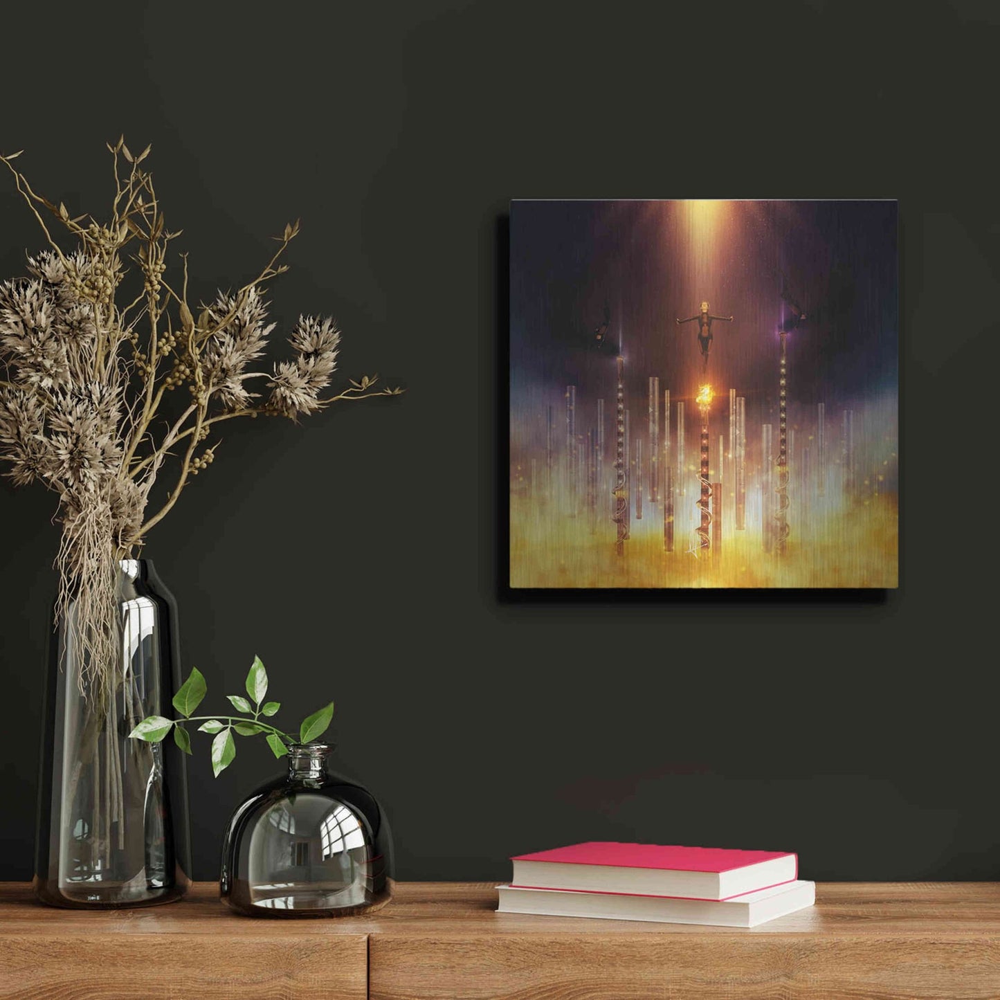 Luxe Metal Art 'Prometheus' by Mario Sanchez Nevado, Metal Wall Art,12x12