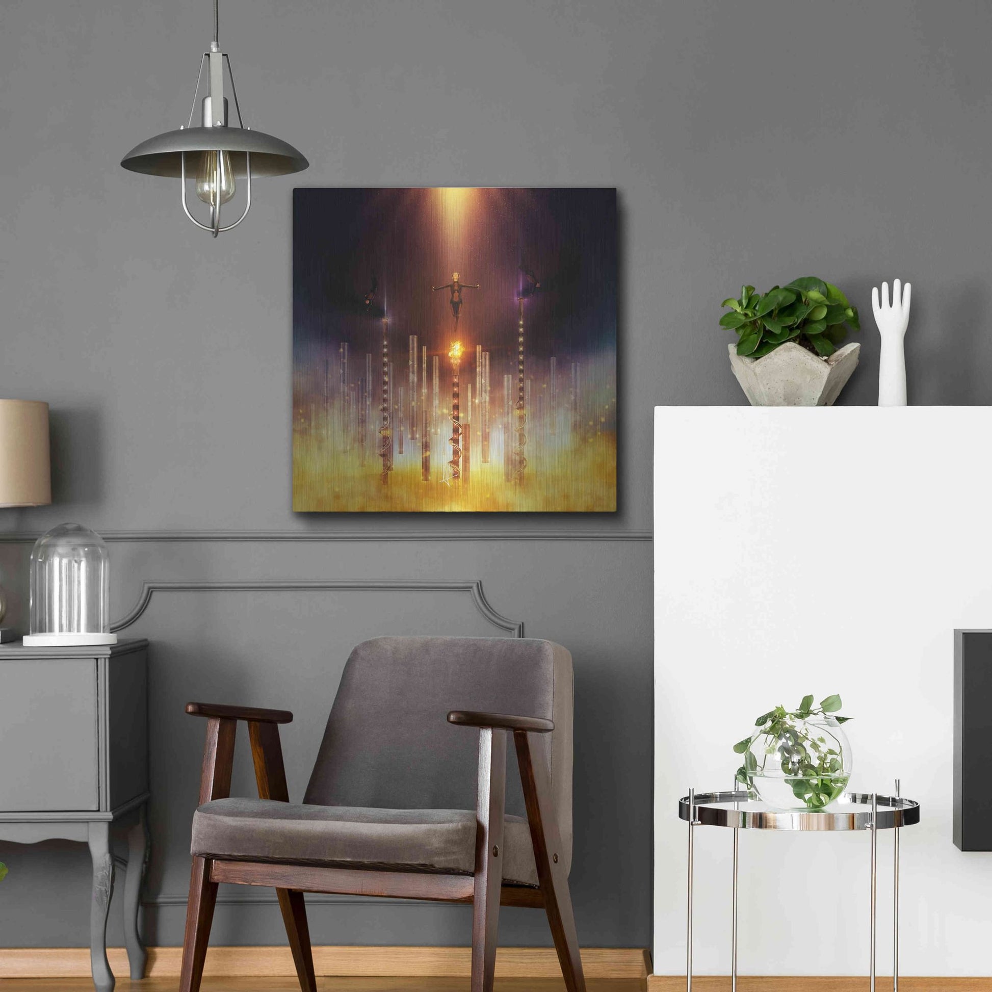 Luxe Metal Art 'Prometheus' by Mario Sanchez Nevado, Metal Wall Art,24x24