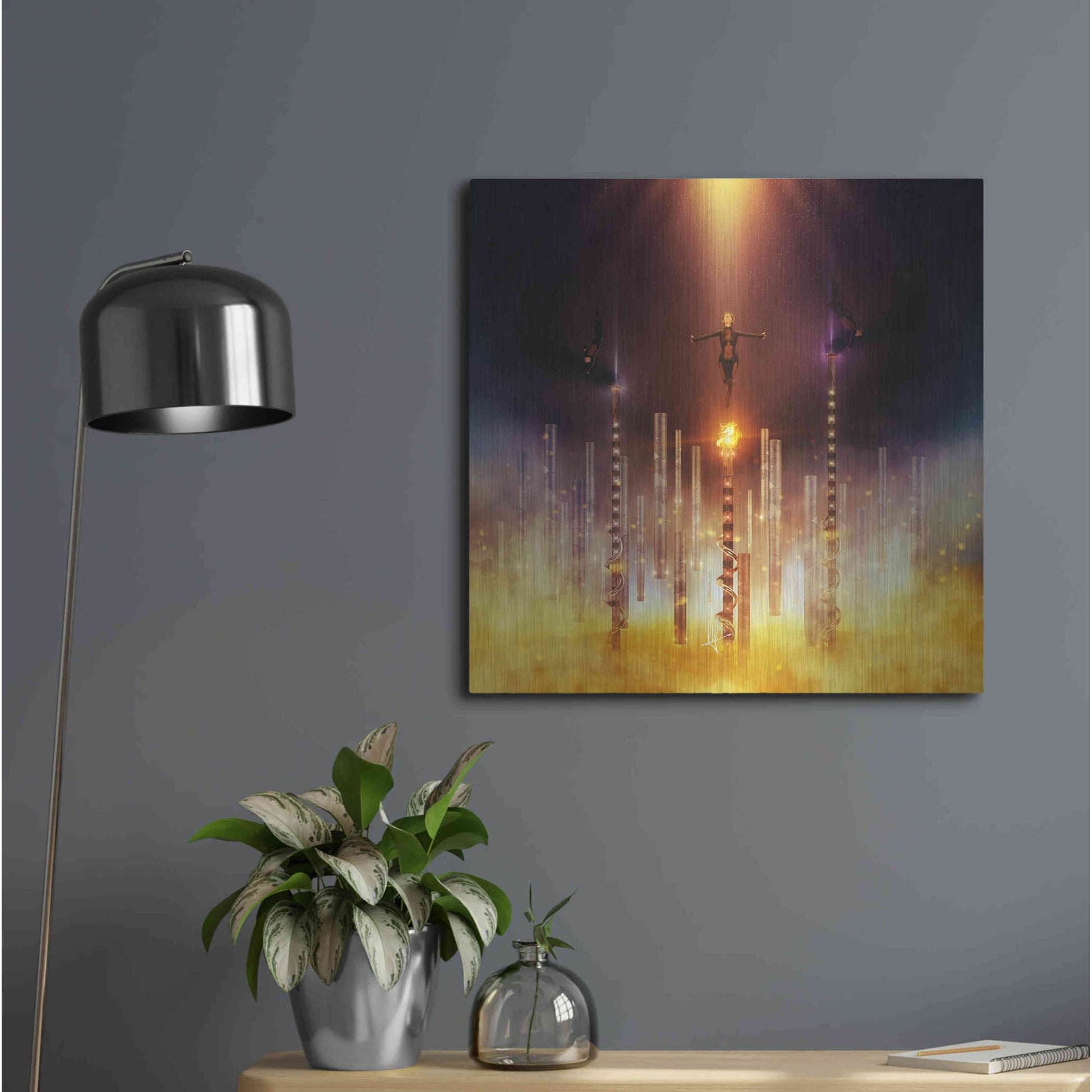 Luxe Metal Art 'Prometheus' by Mario Sanchez Nevado, Metal Wall Art,24x24