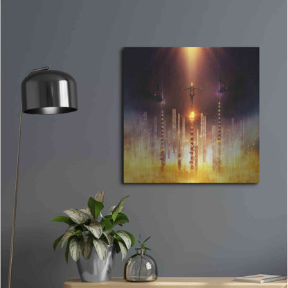 Luxe Metal Art 'Prometheus' by Mario Sanchez Nevado, Metal Wall Art,24x24