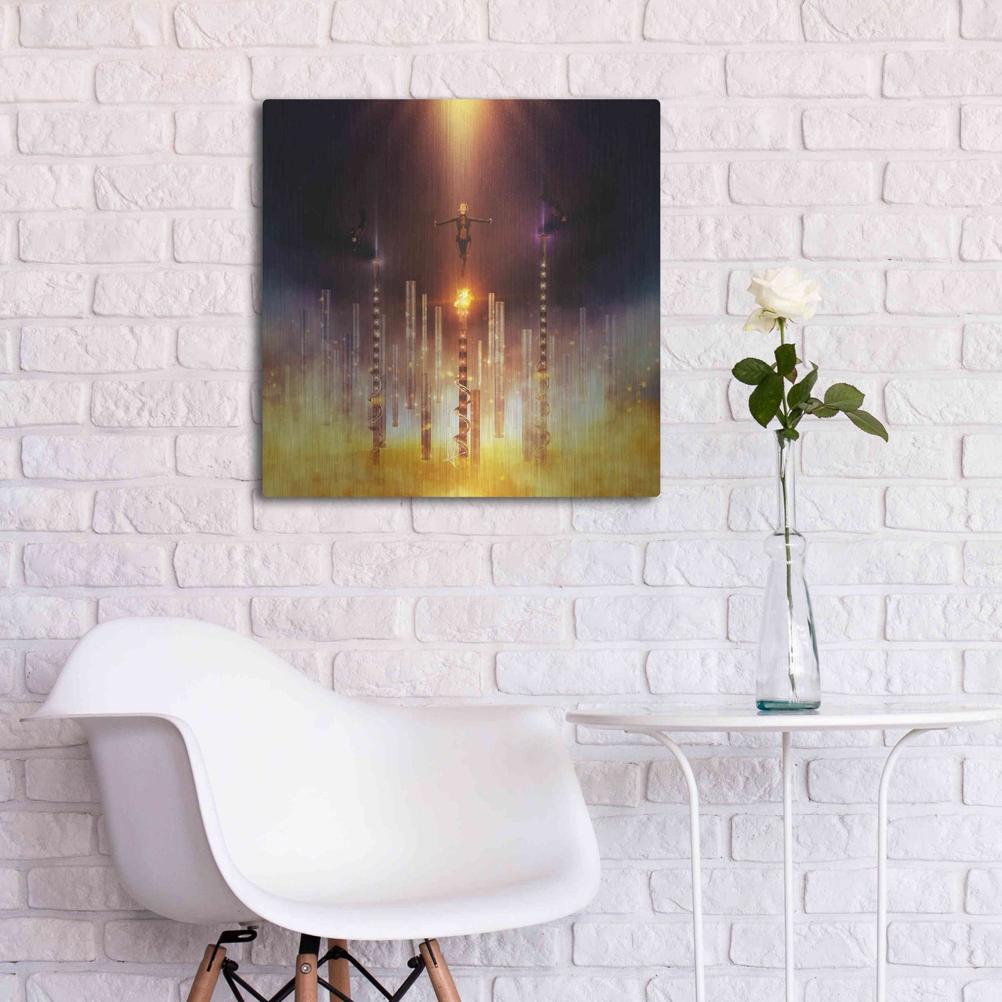 Luxe Metal Art 'Prometheus' by Mario Sanchez Nevado, Metal Wall Art,24x24