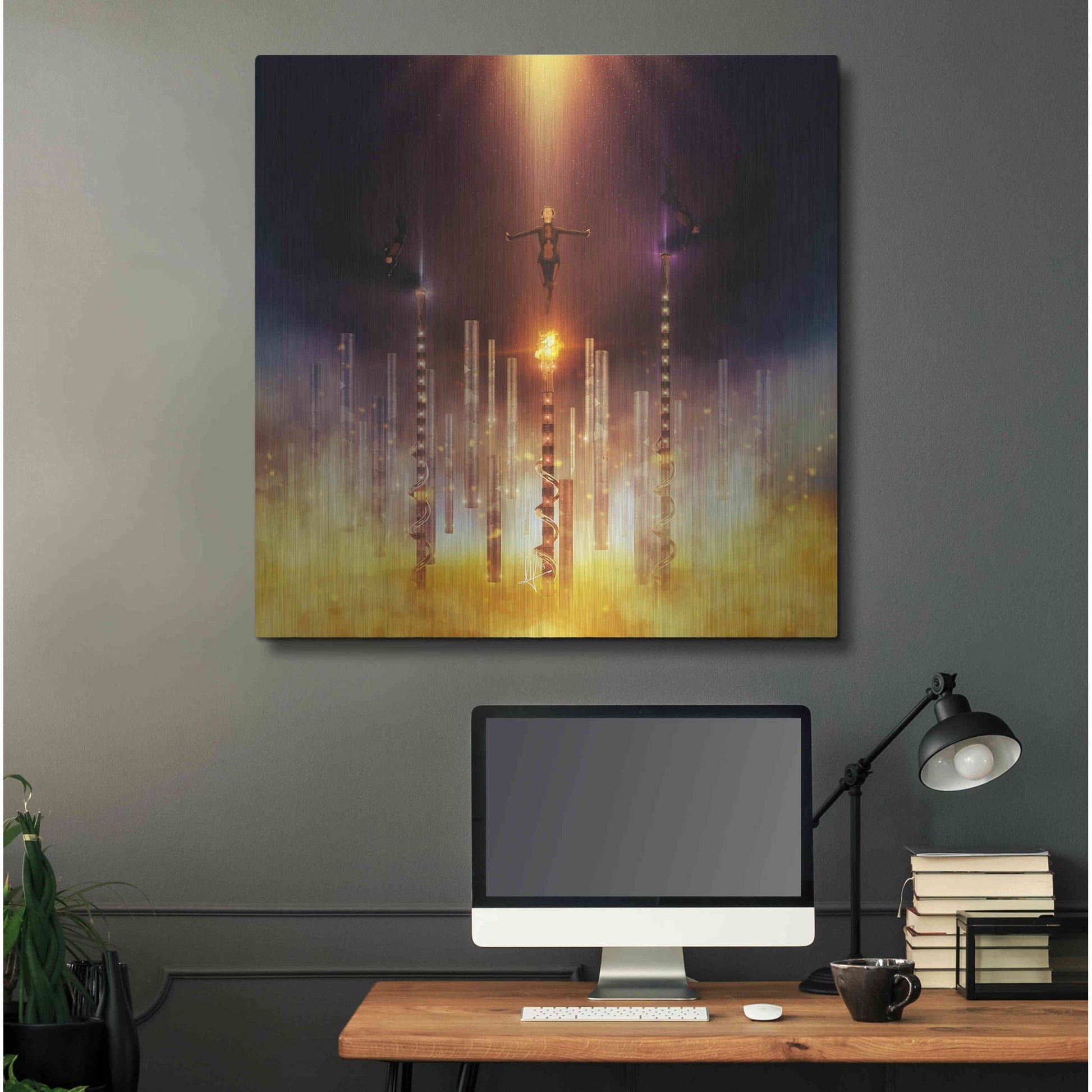 Luxe Metal Art 'Prometheus' by Mario Sanchez Nevado, Metal Wall Art,36x36