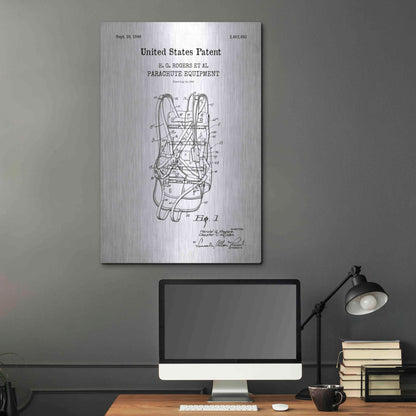 Luxe Metal Art 'Parachute Blueprint Patent White' Acrylic Glass Wall Art,24x36