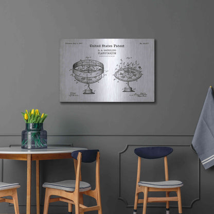 Luxe Metal Art 'Planetarium Blueprint Patent White' Acrylic Glass Wall Art,36x24