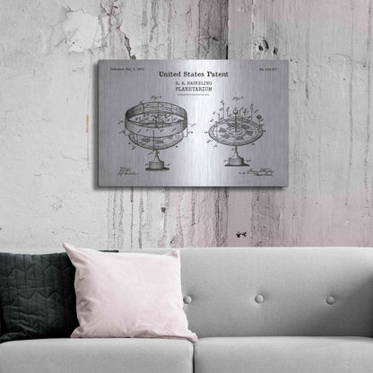 Luxe Metal Art 'Planetarium Blueprint Patent White' Acrylic Glass Wall Art,36x24