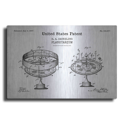 Luxe Metal Art 'Planetarium Blueprint Patent White' Acrylic Glass Wall Art