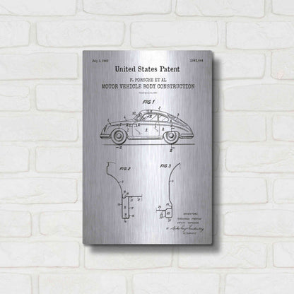 Luxe Metal Art 'Motor Vehicle Body Construction Blueprint Patent White' Acrylic Glass Wall Art,12x16