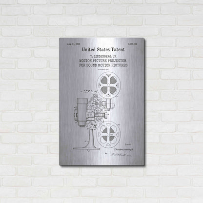 Luxe Metal Art 'Projector Blueprint Patent White' Acrylic Glass Wall Art,24x36