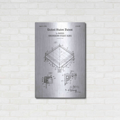 Luxe Metal Art 'Ring Buoy Blueprint Patent White' Acrylic Glass Wall Art,24x36