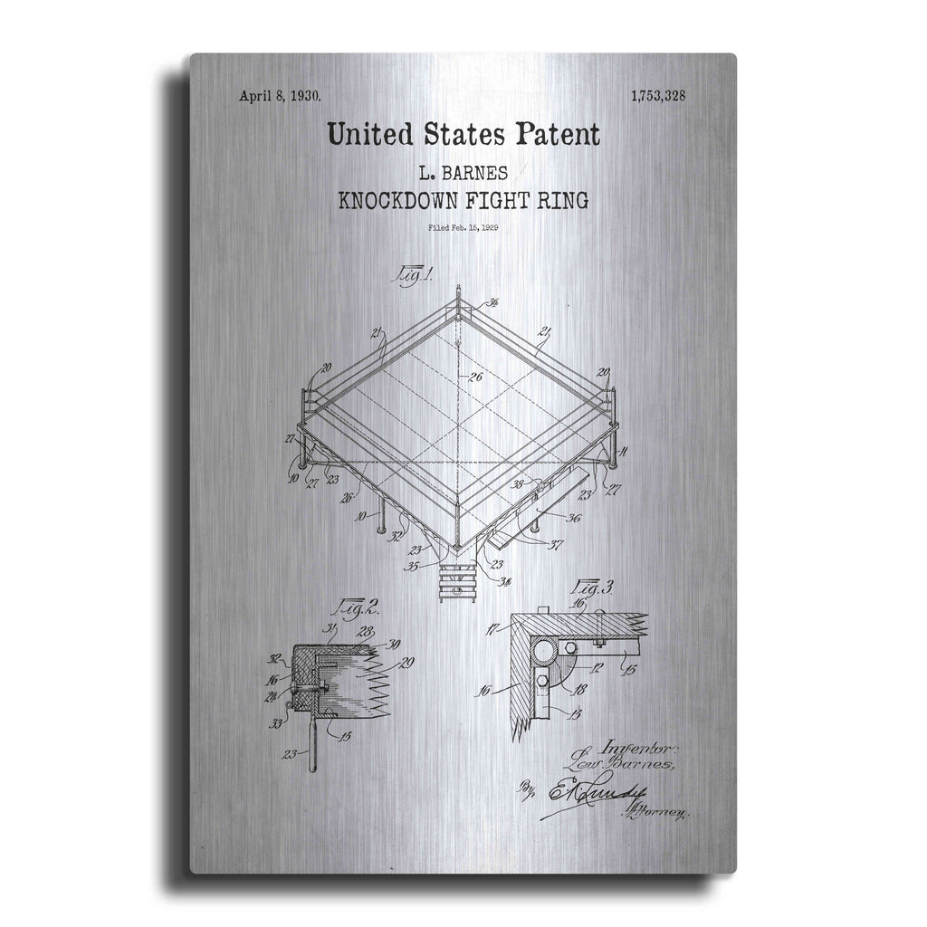 Luxe Metal Art 'Ring Buoy Blueprint Patent White' Metal Wall Art