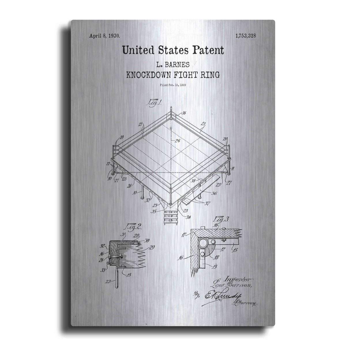 Luxe Metal Art 'Ring Buoy Blueprint Patent White' Metal Wall Art