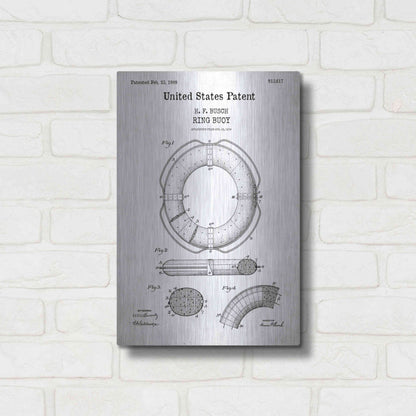 Luxe Metal Art 'Ring Blueprint Patent White' Acrylic Glass Wall Art,12x16