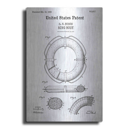 Luxe Metal Art 'Ring Blueprint Patent White' Acrylic Glass Wall Art