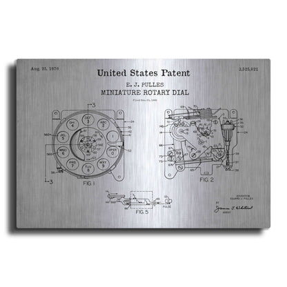 Luxe Metal Art 'Rotary Dial Blueprint Patent White' Acrylic Glass Wall Art