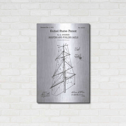 Luxe Metal Art 'Sail Blueprint Patent White' Acrylic Glass Wall Art,24x36