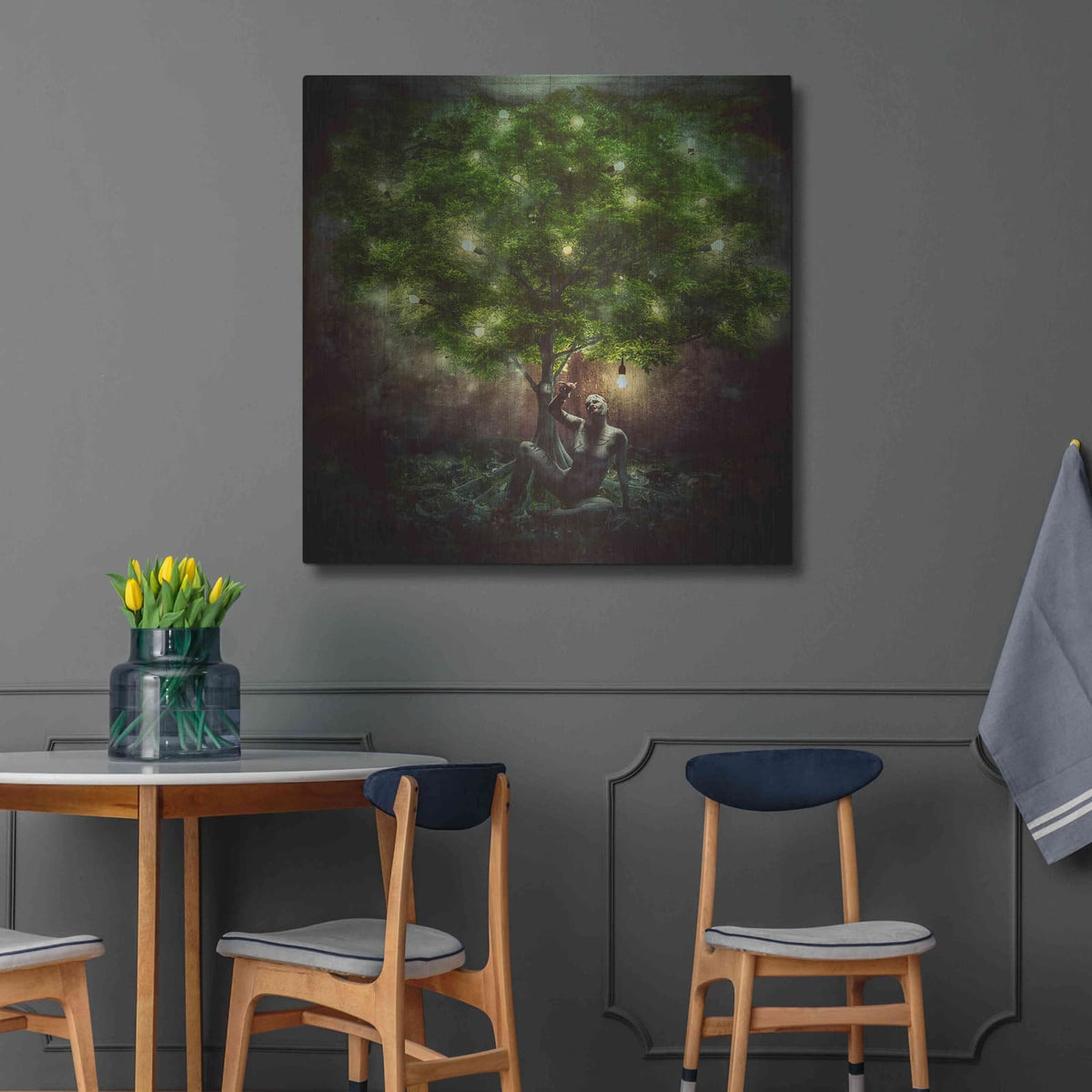 'Dear Darkness' by Mario Sanchez Nevado – Metal Wall Art, 36x36 room view