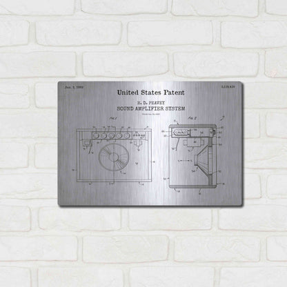 Luxe Metal Art 'Sound Amplifier Blueprint Patent White' Acrylic Glass Wall Art,16x12