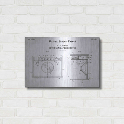 Luxe Metal Art 'Sound Amplifier Blueprint Patent White' Acrylic Glass Wall Art,24x16