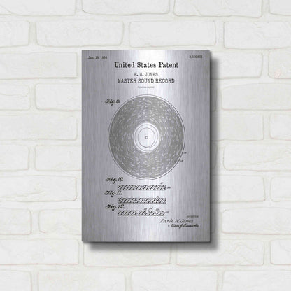 Luxe Metal Art 'Master Sound Record Blueprint Patent White' Acrylic Glass Wall Art,12x16