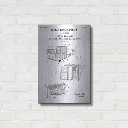 Luxe Metal Art 'Trailer Blueprint Patent White' Acrylic Glass Wall Art,16x24