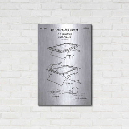 Luxe Metal Art 'Trampoline Blueprint Patent White' Acrylic Glass Wall Art,24x36