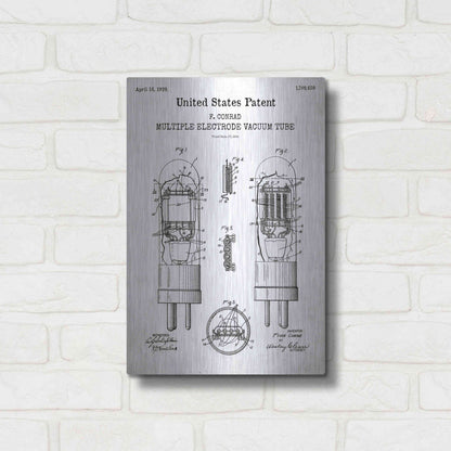 Luxe Metal Art 'Vacuum tube Blueprint Patent White' Acrylic Glass Wall Art,12x16