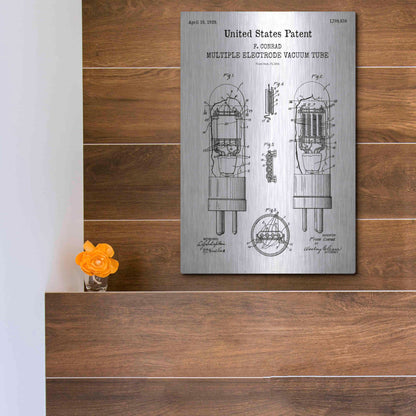 Luxe Metal Art 'Vacuum tube Blueprint Patent White' Acrylic Glass Wall Art,12x16