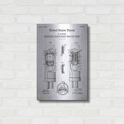 Luxe Metal Art 'Vacuum tube Blueprint Patent White' Acrylic Glass Wall Art,16x24