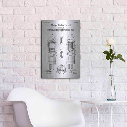 Luxe Metal Art 'Vacuum tube Blueprint Patent White' Acrylic Glass Wall Art,16x24